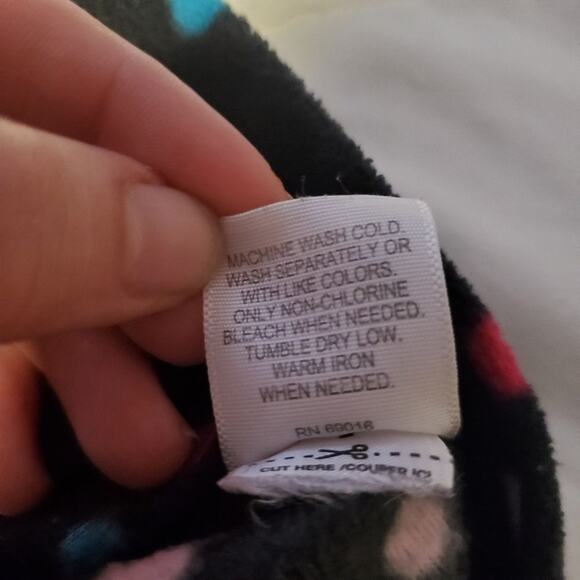 intimate essentials large womens fleece long sleeve polka dot shirt - Picture 10 of 10